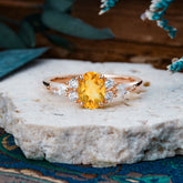 Sophisticated 4-Prong Oval Cut Citrine Engagement Ring